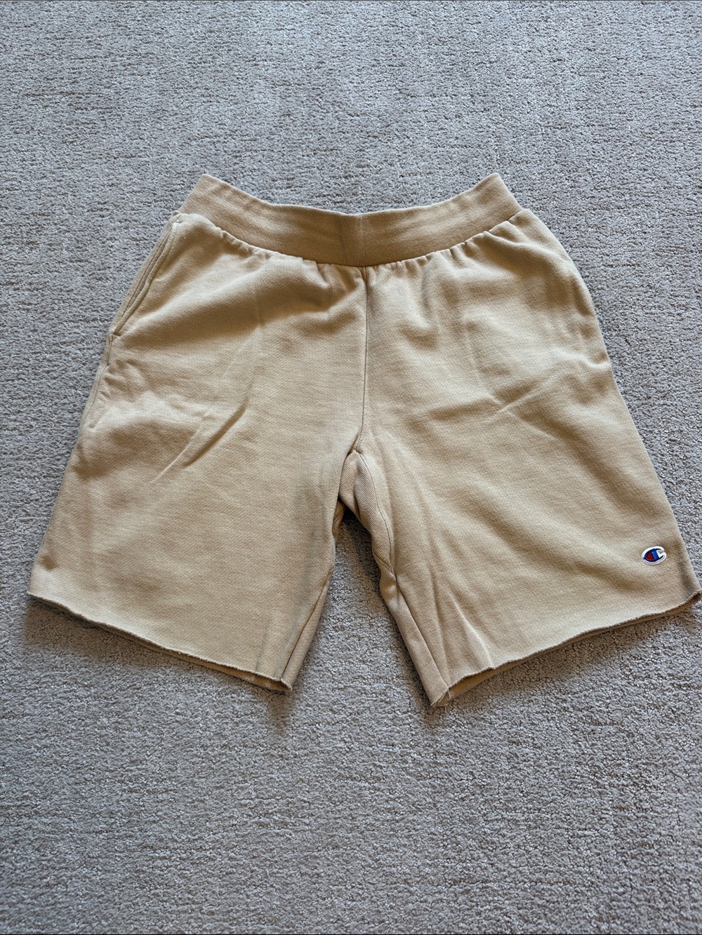 Champion Men’s Heavyweight Tan Athletic Cutoff Shorts